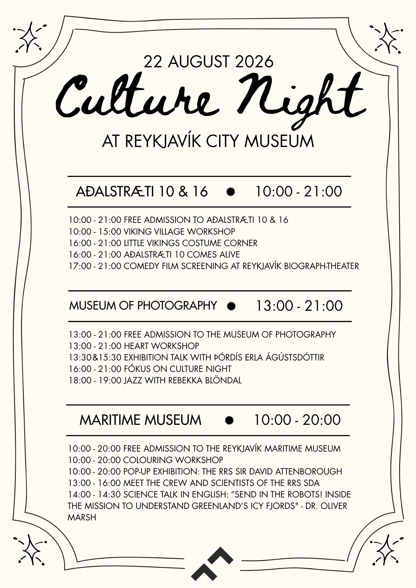 Culture Night 2026 at Reykjavík City Museum